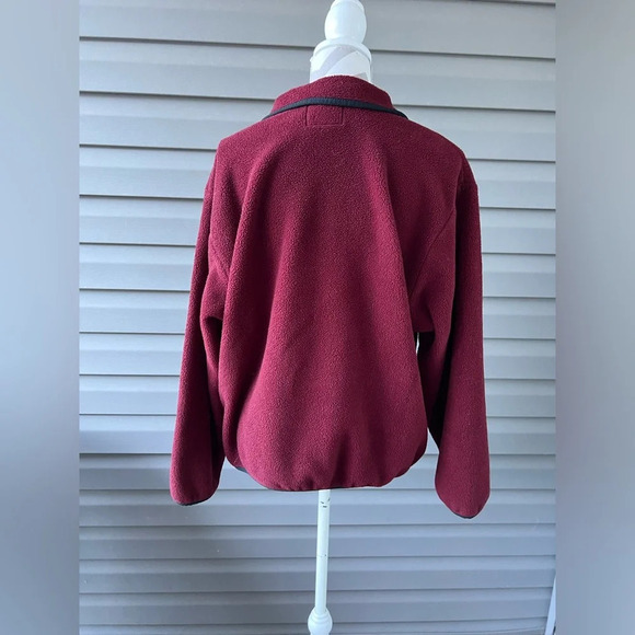 Vintage Women’s Woolrich 1/4 Zip Pullover Thick Fleece Maroon Made in USA Sz M - Picture 2 of 8